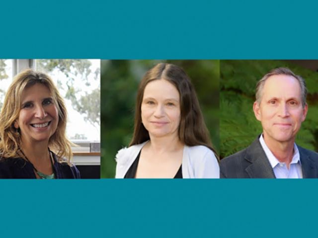 Left to right: Denise Montell, Linda Petzold, and Glenn Fredrickson